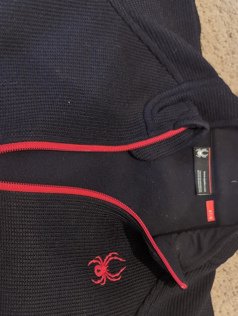 Spyder Kids Black Sweatshirt Hoodie with Red Trim